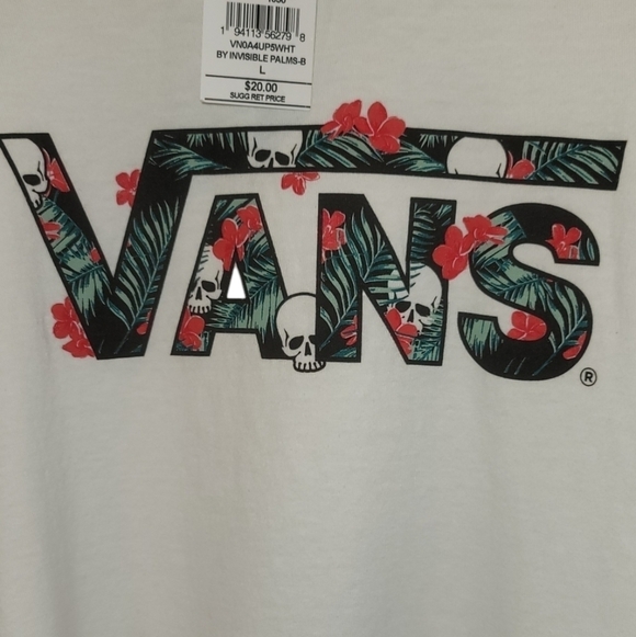 Unisex Vans Skull Short Sleeve Cotton  Tee Shirt - Picture 4 of 6